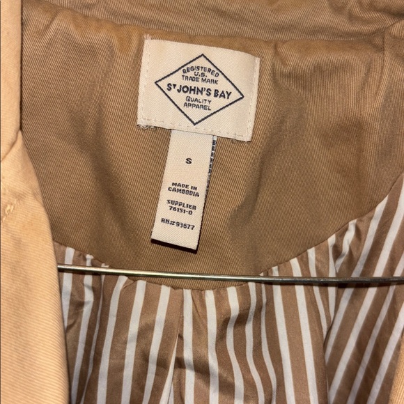 WOMENS SMALL | St. John's Bay Tan Trench Coat - Picture 2 of 8